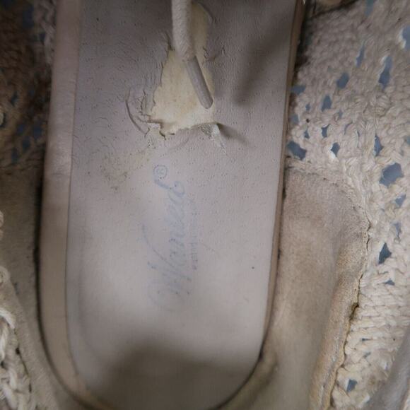 Wanted Shoes Womens 9 Oxford Flats Fashion Crochet Casual Lace Up Neat Beige - Picture 10 of 16